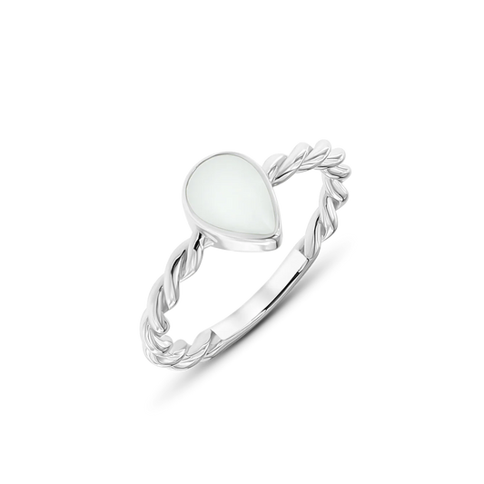 Turning Droplet | Silver Breast Milk Ring