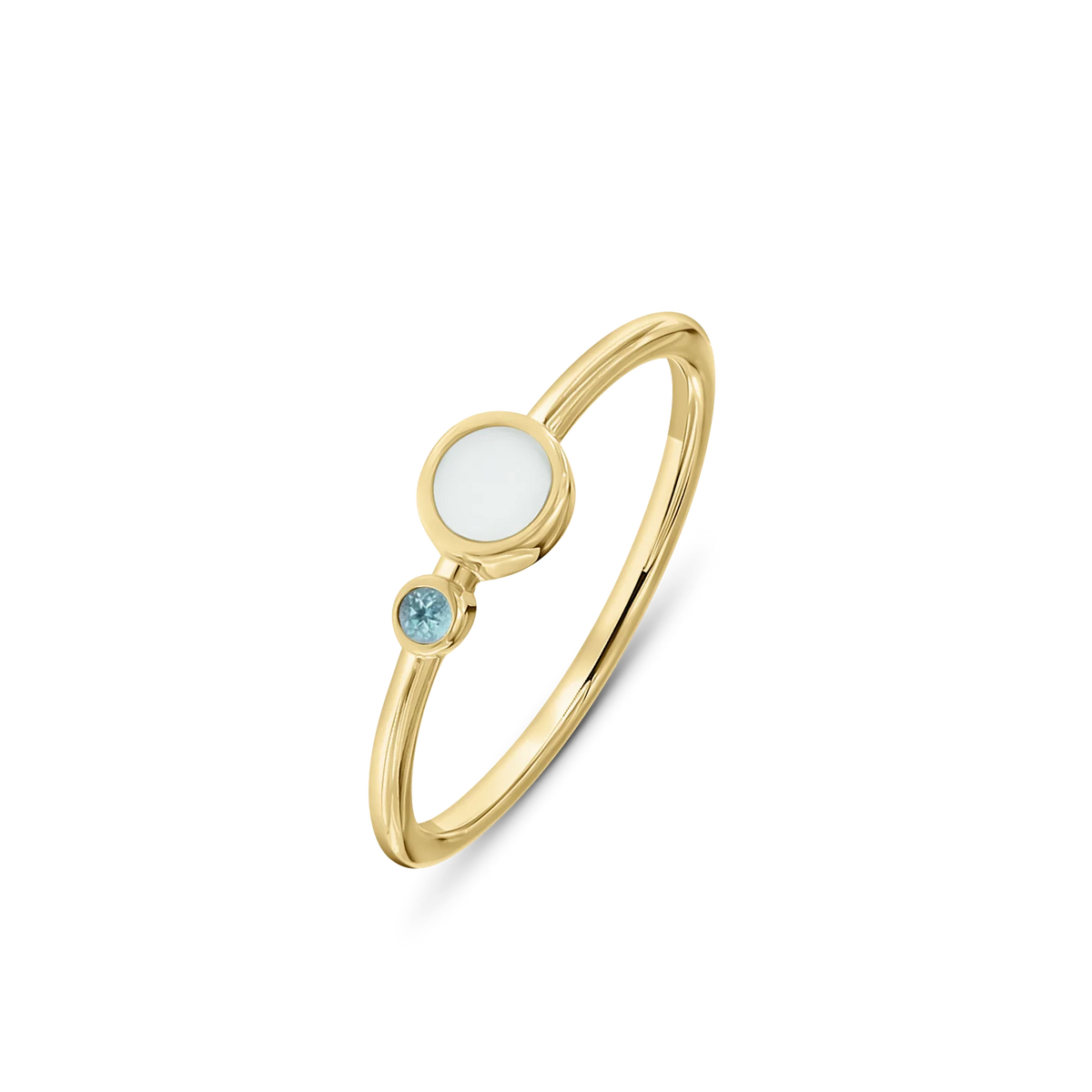 Giulia | Solid Gold Breast Milk Birthstone Ring