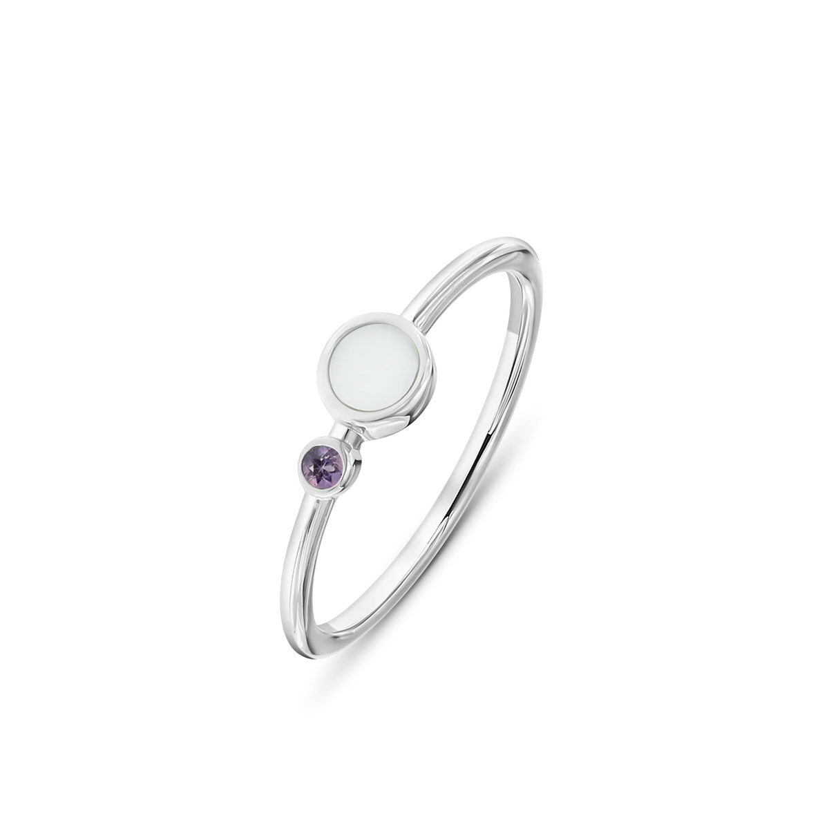 Giulia | Solid Gold Breast Milk Birthstone Ring