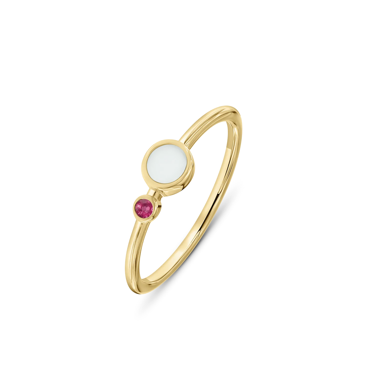 Giulia | Solid Gold Breast Milk Birthstone Ring