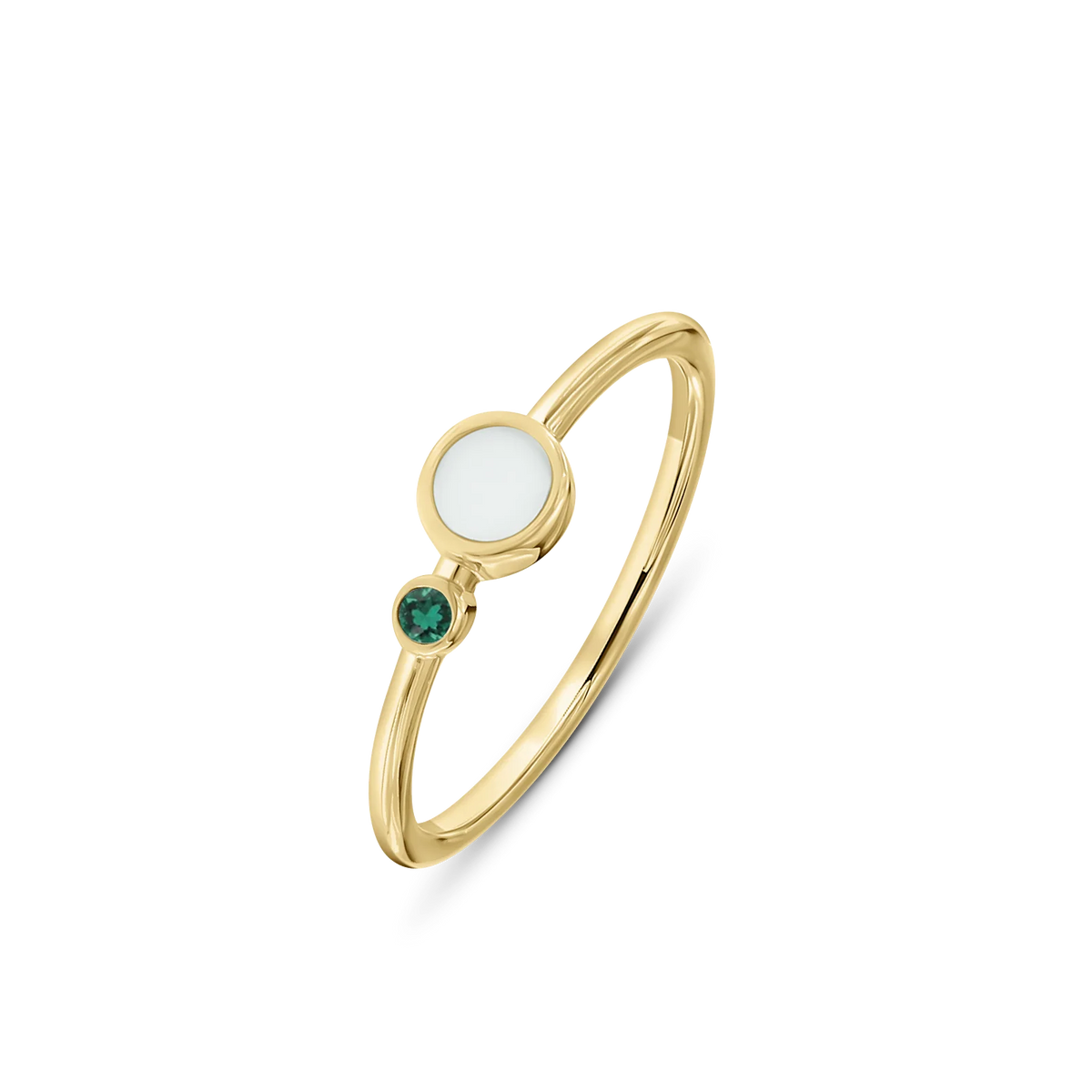 Giulia | Solid Gold Breast Milk Birthstone Ring