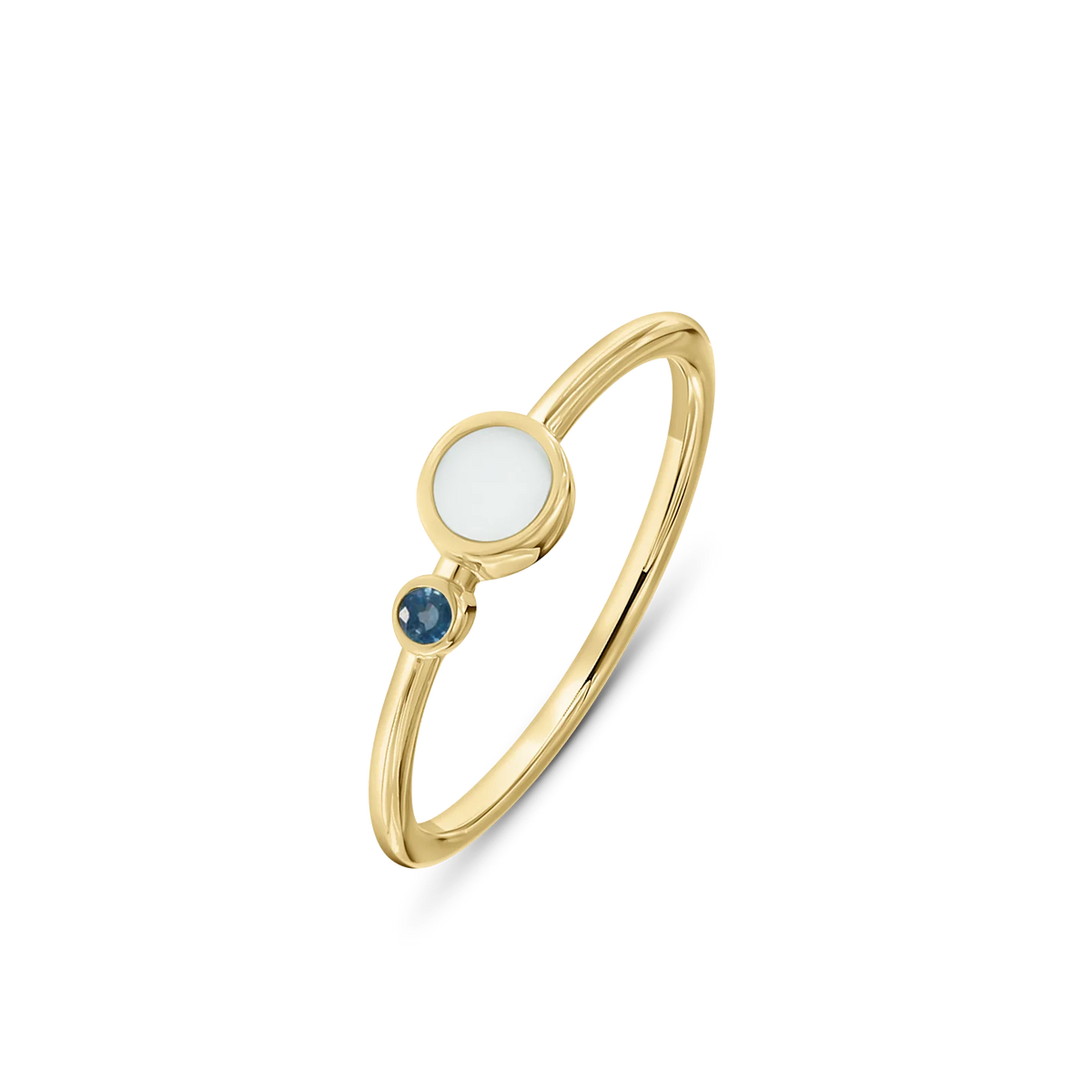 Giulia | Solid Gold Breast Milk Birthstone Ring