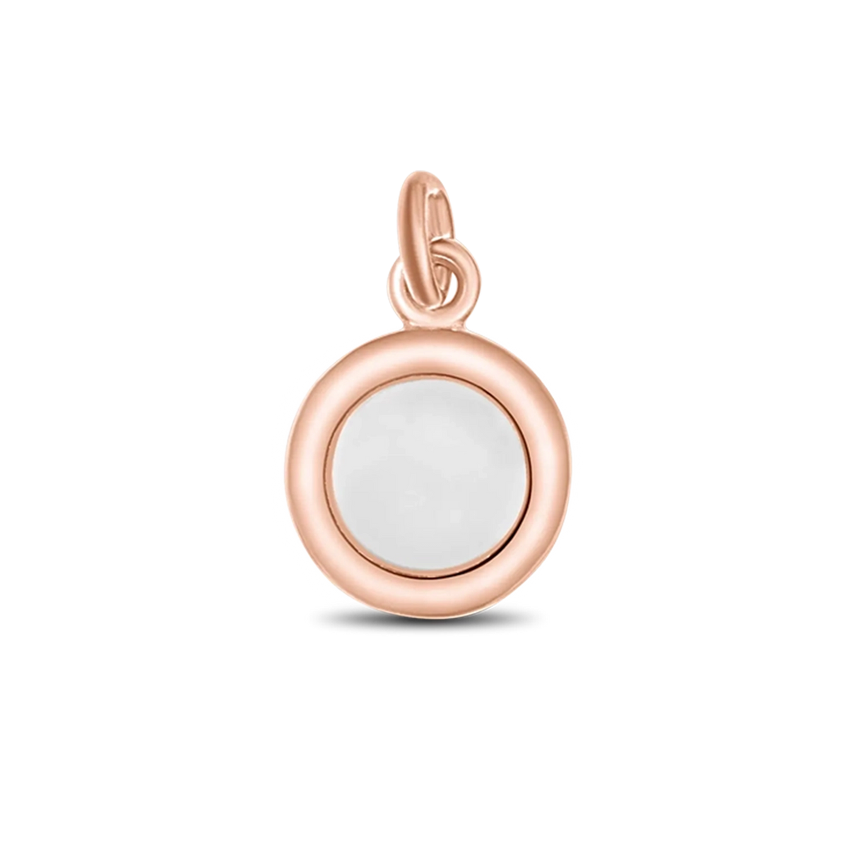 Circle of Life pendant in rose gold: a round breast milk stone in a wide smooth rim