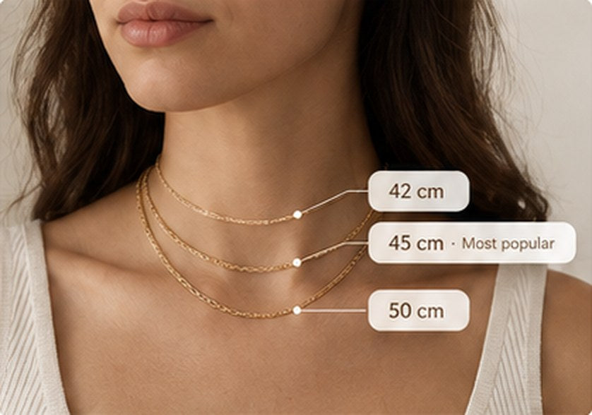 Chain in 18 inch (45 cm) on the neck