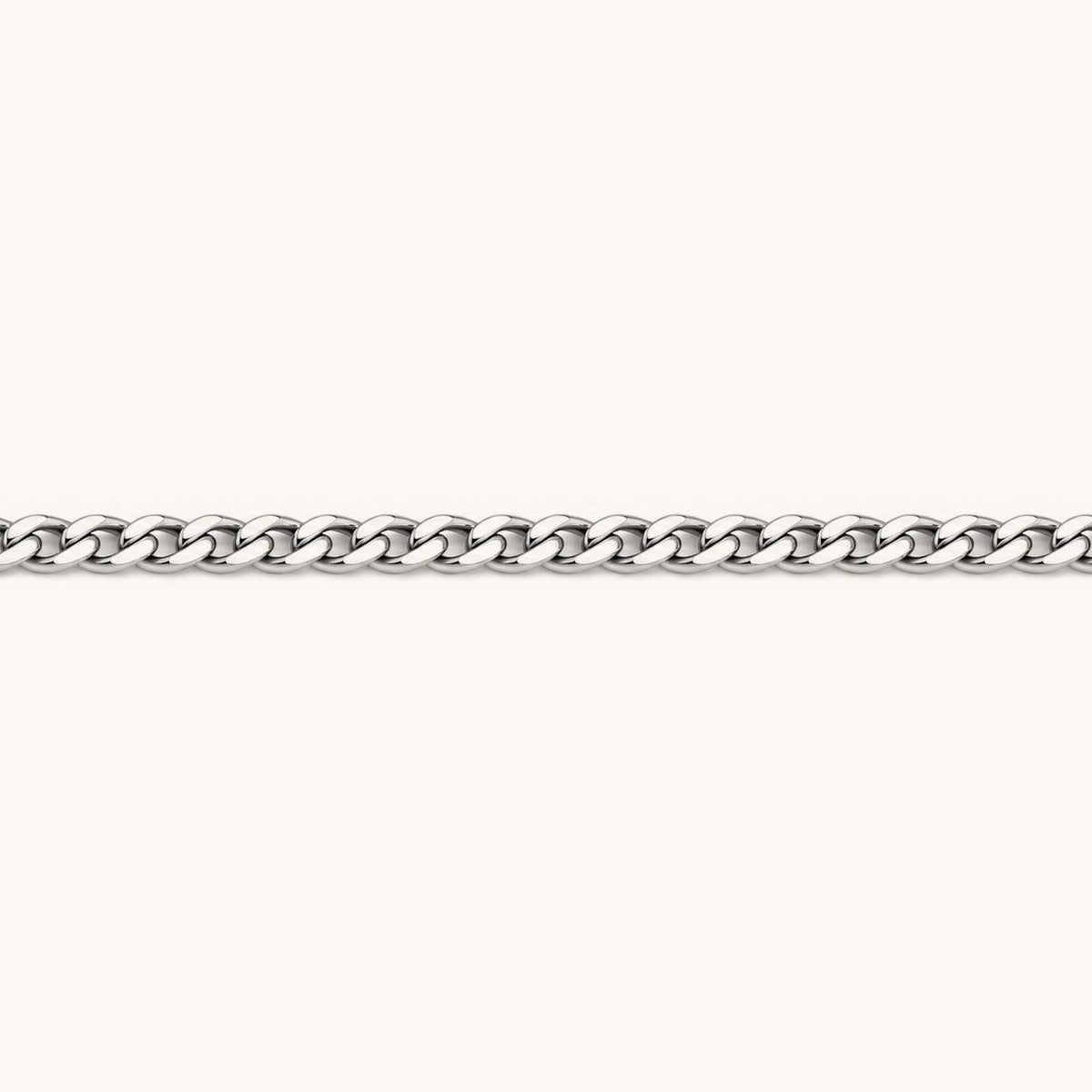 Sterling silver Statement chain with a shiny finish and even curb links